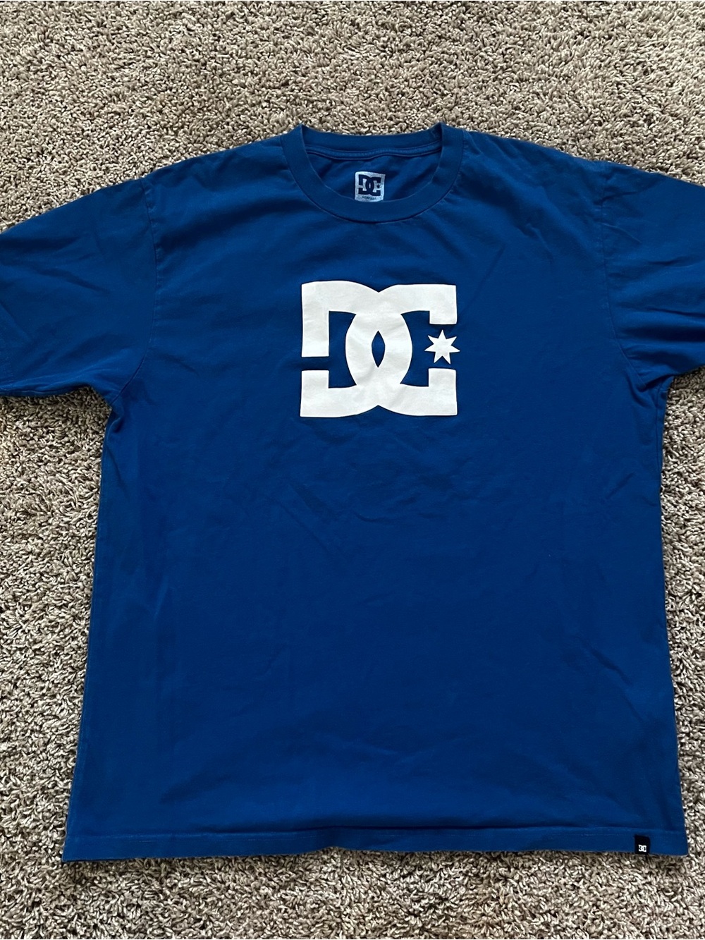 DC Blue Graphic Tee with White Logo